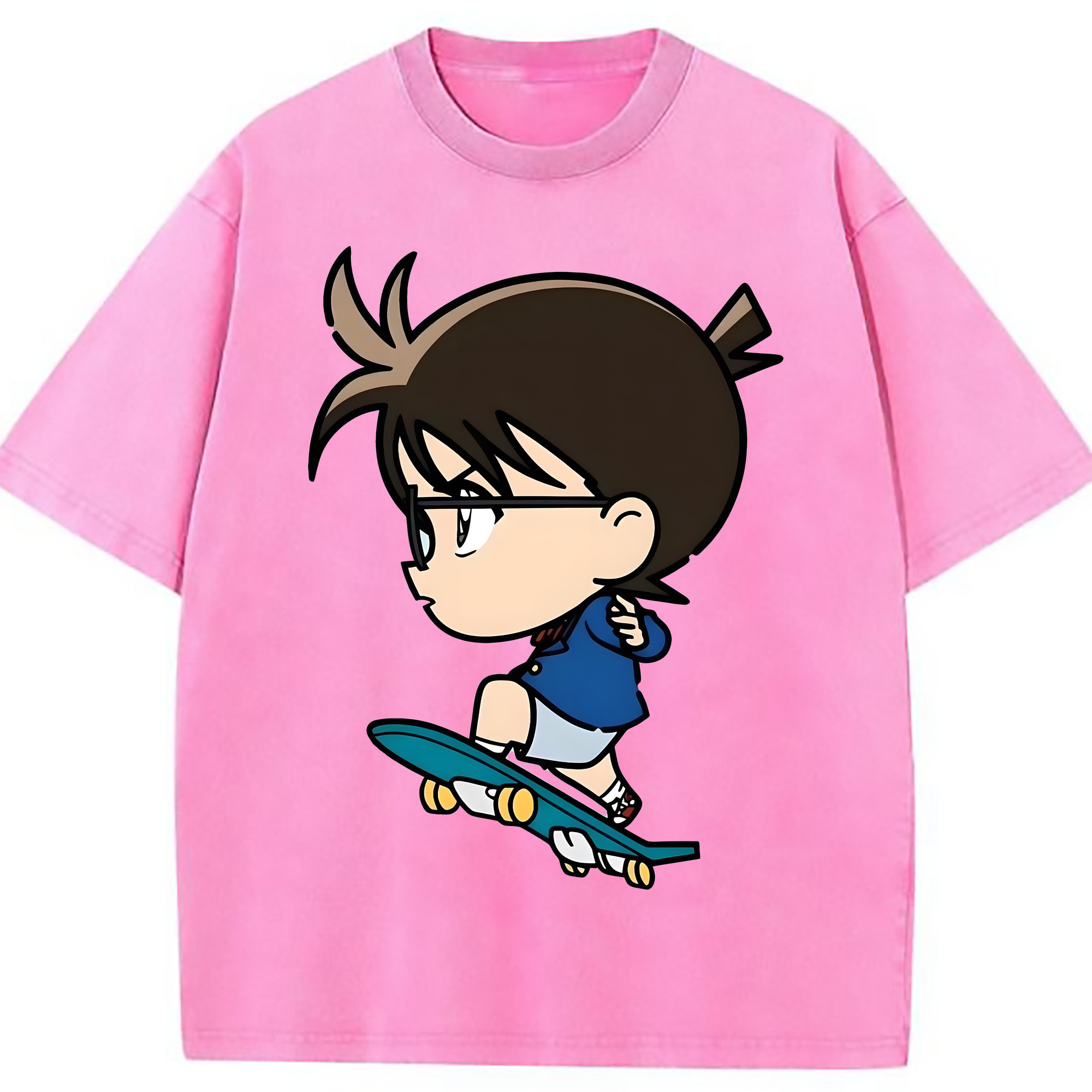 （画像用） 名探偵コナン 江戸川 コナン Detective Conan Conan Edogawa 綿100% ヴィンテージ風 半袖Tシャツ（フロントプリント）